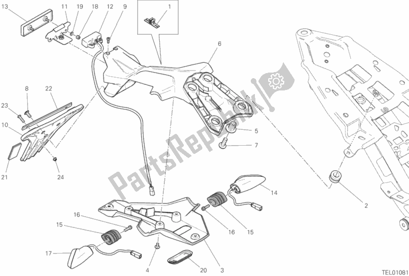 Alle onderdelen voor de Plaat Houder van de Ducati Monster 1200 S Brasil 2019